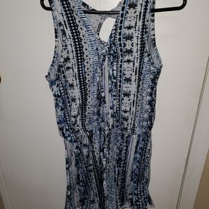 Blue and White Romper